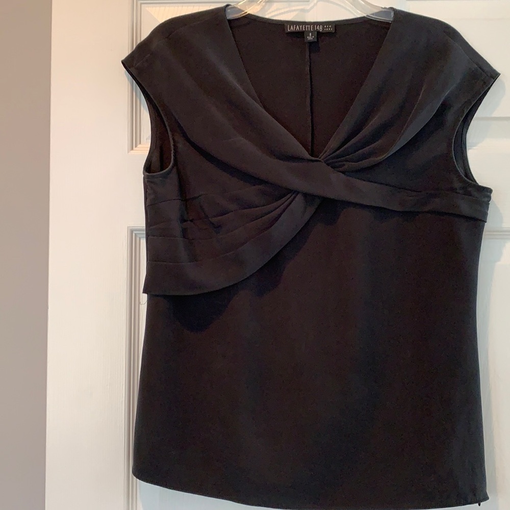 Lafeytte Silk Short Sleeve Blouse